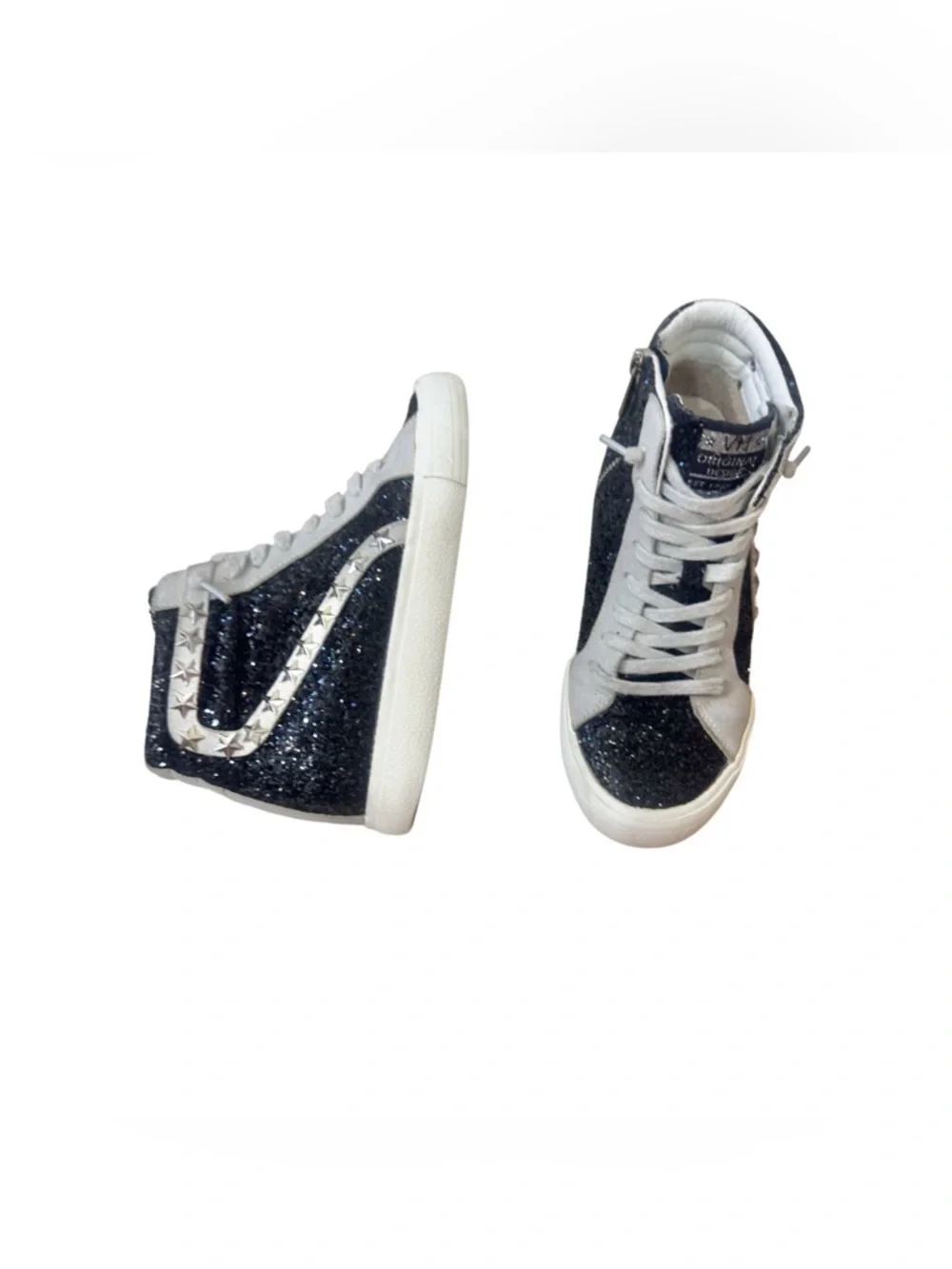 VINTAGE HAVANA Leona glitter high top sneakers women’s tennis shoes size 6 - Picture 8 of 17